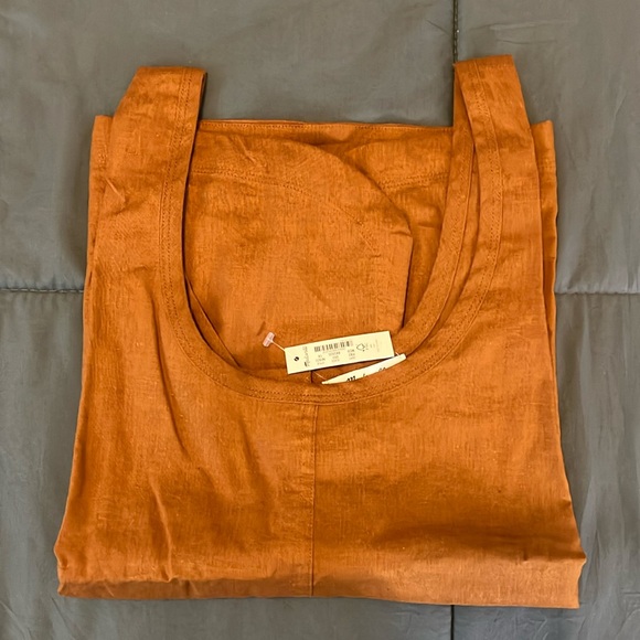 Madewell Tops - Madewell Hemp Blend Shirt Tail Tank Warm Coffee Size 1X NWT